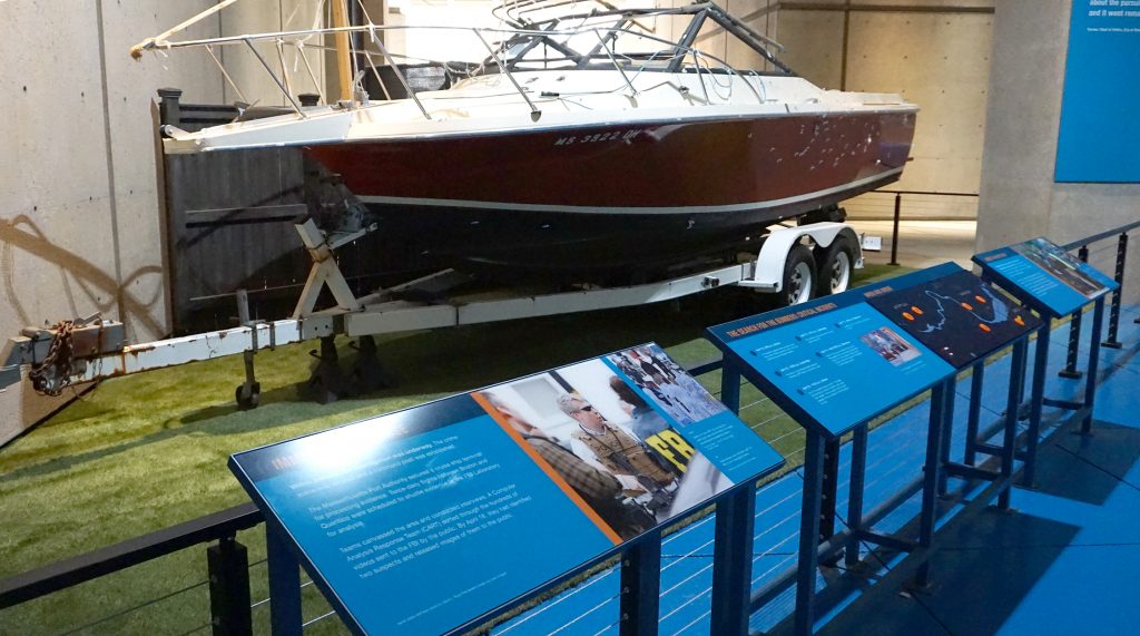 One of the bombers hid in this boat, which was in a backyard in Watertown, Massachusetts.